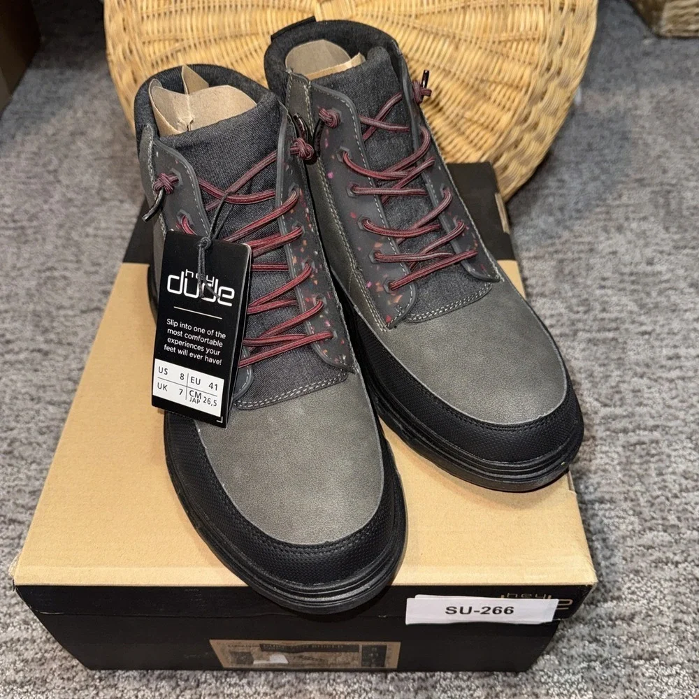 Hey Dude Men's US Size 8/ W 9.5 Duke Eco Shield Chocolate Color- 112661900‎ NIB